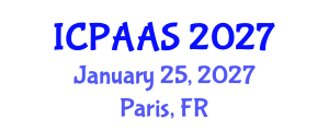 International Conference on Political and Administrative Sciences (ICPAAS) January 25, 2027 - Paris, France International Conference on Political and Administrative Sciences (ICPAAS) January 25, 2027 - Paris, France