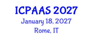 International Conference on Political and Administrative Sciences (ICPAAS) January 18, 2027 - Rome, Italy International Conference on Political and Administrative Sciences (ICPAAS) January 18, 2027 - Rome, Italy