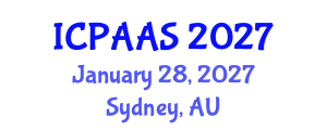 International Conference on Political and Administrative Sciences (ICPAAS) January 28, 2027 - Sydney, Australia International Conference on Political and Administrative Sciences (ICPAAS) January 28, 2027 - Sydney, Australia
