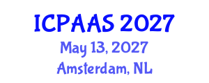 International Conference on Political and Administrative Sciences (ICPAAS) May 13, 2027 - Amsterdam, Netherlands International Conference on Political and Administrative Sciences (ICPAAS) May 13, 2027 - Amsterdam, Netherlands