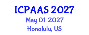 International Conference on Political and Administrative Sciences (ICPAAS) May 01, 2027 - Honolulu, United States International Conference on Political and Administrative Sciences (ICPAAS) May 01, 2027 - Honolulu, United States