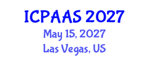 International Conference on Political and Administrative Sciences (ICPAAS) May 15, 2027 - Las Vegas, United States International Conference on Political and Administrative Sciences (ICPAAS) May 15, 2027 - Las Vegas, United States