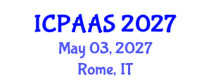 International Conference on Political and Administrative Sciences (ICPAAS) May 03, 2027 - Rome, Italy International Conference on Political and Administrative Sciences (ICPAAS) May 03, 2027 - Rome, Italy