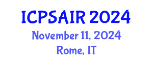 International Conference on Political Sciences and International Relations (ICPSAIR) November 11, 2024 - Rome, Italy