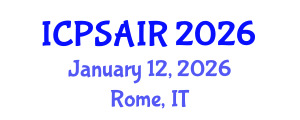 International Conference on Political Sciences and International Relations (ICPSAIR) January 12, 2026 - Rome, Italy International Conference on Political Sciences and International Relations (ICPSAIR) January 12, 2026 - Rome, Italy