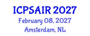International Conference on Political Sciences and International Relations (ICPSAIR) February 08, 2027 - Amsterdam, Netherlands International Conference on Political Sciences and International Relations (ICPSAIR) February 08, 2027 - Amsterdam, Netherlands