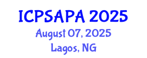 International Conference on Political Sciences and Policy Analysis (ICPSAPA) August 07, 2025 - Lagos, Nigeria
