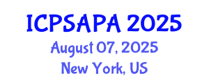 International Conference on Political Sciences and Policy Analysis (ICPSAPA) August 07, 2025 - New York, United States International Conference on Political Sciences and Policy Analysis (ICPSAPA) August 07, 2025 - New York, United States