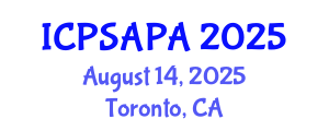 International Conference on Political Sciences and Policy Analysis (ICPSAPA) August 14, 2025 - Toronto, Canada International Conference on Political Sciences and Policy Analysis (ICPSAPA) August 14, 2025 - Toronto, Canada