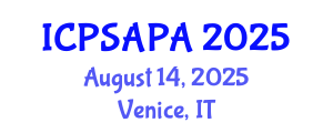 International Conference on Political Sciences and Policy Analysis (ICPSAPA) August 14, 2025 - Venice, Italy