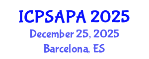 International Conference on Political Sciences and Policy Analysis (ICPSAPA) December 25, 2025 - Barcelona, Spain International Conference on Political Sciences and Policy Analysis (ICPSAPA) December 25, 2025 - Barcelona, Spain