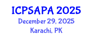 International Conference on Political Sciences and Policy Analysis (ICPSAPA) December 29, 2025 - Karachi, Pakistan International Conference on Political Sciences and Policy Analysis (ICPSAPA) December 29, 2025 - Karachi, Pakistan
