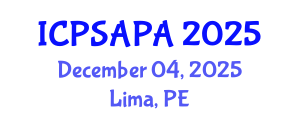 International Conference on Political Sciences and Policy Analysis (ICPSAPA) December 04, 2025 - Lima, Peru International Conference on Political Sciences and Policy Analysis (ICPSAPA) December 04, 2025 - Lima, Peru
