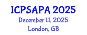 International Conference on Political Sciences and Policy Analysis (ICPSAPA) December 11, 2025 - London, United Kingdom
