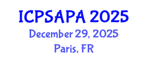 International Conference on Political Sciences and Policy Analysis (ICPSAPA) December 29, 2025 - Paris, France International Conference on Political Sciences and Policy Analysis (ICPSAPA) December 29, 2025 - Paris, France