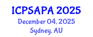 International Conference on Political Sciences and Policy Analysis (ICPSAPA) December 04, 2025 - Sydney, Australia International Conference on Political Sciences and Policy Analysis (ICPSAPA) December 04, 2025 - Sydney, Australia