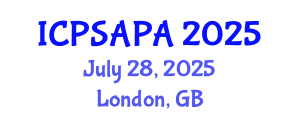 International Conference on Political Sciences and Policy Analysis (ICPSAPA) July 28, 2025 - London, United Kingdom International Conference on Political Sciences and Policy Analysis (ICPSAPA) July 28, 2025 - London, United Kingdom