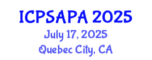 International Conference on Political Sciences and Policy Analysis (ICPSAPA) July 17, 2025 - Quebec City, Canada International Conference on Political Sciences and Policy Analysis (ICPSAPA) July 17, 2025 - Quebec City, Canada