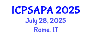 International Conference on Political Sciences and Policy Analysis (ICPSAPA) July 28, 2025 - Rome, Italy International Conference on Political Sciences and Policy Analysis (ICPSAPA) July 28, 2025 - Rome, Italy