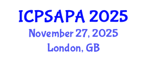 International Conference on Political Sciences and Policy Analysis (ICPSAPA) November 27, 2025 - London, United Kingdom International Conference on Political Sciences and Policy Analysis (ICPSAPA) November 27, 2025 - London, United Kingdom