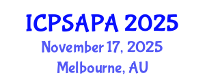 International Conference on Political Sciences and Policy Analysis (ICPSAPA) November 17, 2025 - Melbourne, Australia