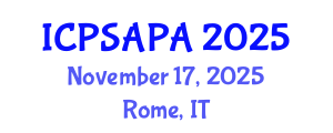 International Conference on Political Sciences and Policy Analysis (ICPSAPA) November 17, 2025 - Rome, Italy International Conference on Political Sciences and Policy Analysis (ICPSAPA) November 17, 2025 - Rome, Italy