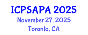 International Conference on Political Sciences and Policy Analysis (ICPSAPA) November 27, 2025 - Toronto, Canada International Conference on Political Sciences and Policy Analysis (ICPSAPA) November 27, 2025 - Toronto, Canada