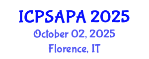 International Conference on Political Sciences and Policy Analysis (ICPSAPA) October 02, 2025 - Florence, Italy International Conference on Political Sciences and Policy Analysis (ICPSAPA) October 02, 2025 - Florence, Italy