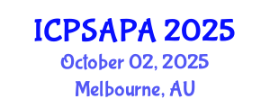 International Conference on Political Sciences and Policy Analysis (ICPSAPA) October 02, 2025 - Melbourne, Australia