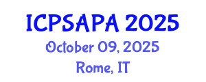 International Conference on Political Sciences and Policy Analysis (ICPSAPA) October 09, 2025 - Rome, Italy
