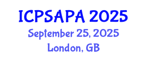 International Conference on Political Sciences and Policy Analysis (ICPSAPA) September 25, 2025 - London, United Kingdom International Conference on Political Sciences and Policy Analysis (ICPSAPA) September 25, 2025 - London, United Kingdom
