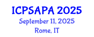 International Conference on Political Sciences and Policy Analysis (ICPSAPA) September 11, 2025 - Rome, Italy International Conference on Political Sciences and Policy Analysis (ICPSAPA) September 11, 2025 - Rome, Italy