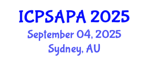 International Conference on Political Sciences and Policy Analysis (ICPSAPA) September 04, 2025 - Sydney, Australia International Conference on Political Sciences and Policy Analysis (ICPSAPA) September 04, 2025 - Sydney, Australia