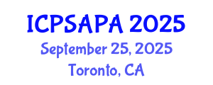 International Conference on Political Sciences and Policy Analysis (ICPSAPA) September 25, 2025 - Toronto, Canada