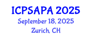 International Conference on Political Sciences and Policy Analysis (ICPSAPA) September 18, 2025 - Zurich, Switzerland
