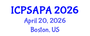 International Conference on Political Sciences and Policy Analysis (ICPSAPA) April 20, 2026 - Boston, United States International Conference on Political Sciences and Policy Analysis (ICPSAPA) April 20, 2026 - Boston, United States