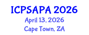 International Conference on Political Sciences and Policy Analysis (ICPSAPA) April 13, 2026 - Cape Town, South Africa International Conference on Political Sciences and Policy Analysis (ICPSAPA) April 13, 2026 - Cape Town, South Africa