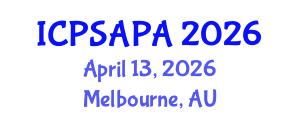 International Conference on Political Sciences and Policy Analysis (ICPSAPA) April 13, 2026 - Melbourne, Australia International Conference on Political Sciences and Policy Analysis (ICPSAPA) April 13, 2026 - Melbourne, Australia