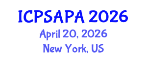 International Conference on Political Sciences and Policy Analysis (ICPSAPA) April 20, 2026 - New York, United States International Conference on Political Sciences and Policy Analysis (ICPSAPA) April 20, 2026 - New York, United States