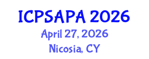 International Conference on Political Sciences and Policy Analysis (ICPSAPA) April 27, 2026 - Nicosia, Cyprus International Conference on Political Sciences and Policy Analysis (ICPSAPA) April 27, 2026 - Nicosia, Cyprus