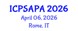 International Conference on Political Sciences and Policy Analysis (ICPSAPA) April 06, 2026 - Rome, Italy
