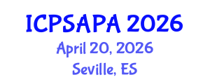International Conference on Political Sciences and Policy Analysis (ICPSAPA) April 20, 2026 - Seville, Spain International Conference on Political Sciences and Policy Analysis (ICPSAPA) April 20, 2026 - Seville, Spain