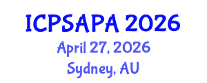 International Conference on Political Sciences and Policy Analysis (ICPSAPA) April 27, 2026 - Sydney, Australia International Conference on Political Sciences and Policy Analysis (ICPSAPA) April 27, 2026 - Sydney, Australia