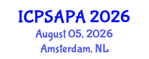 International Conference on Political Sciences and Policy Analysis (ICPSAPA) August 05, 2026 - Amsterdam, Netherlands International Conference on Political Sciences and Policy Analysis (ICPSAPA) August 05, 2026 - Amsterdam, Netherlands