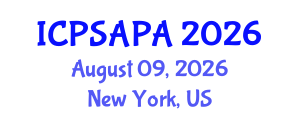 International Conference on Political Sciences and Policy Analysis (ICPSAPA) August 09, 2026 - New York, United States International Conference on Political Sciences and Policy Analysis (ICPSAPA) August 09, 2026 - New York, United States