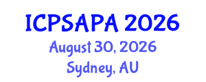 International Conference on Political Sciences and Policy Analysis (ICPSAPA) August 30, 2026 - Sydney, Australia International Conference on Political Sciences and Policy Analysis (ICPSAPA) August 30, 2026 - Sydney, Australia