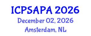 International Conference on Political Sciences and Policy Analysis (ICPSAPA) December 02, 2026 - Amsterdam, Netherlands International Conference on Political Sciences and Policy Analysis (ICPSAPA) December 02, 2026 - Amsterdam, Netherlands