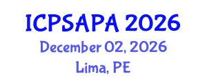 International Conference on Political Sciences and Policy Analysis (ICPSAPA) December 02, 2026 - Lima, Peru International Conference on Political Sciences and Policy Analysis (ICPSAPA) December 02, 2026 - Lima, Peru