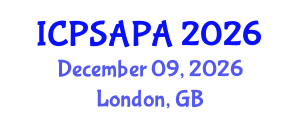 International Conference on Political Sciences and Policy Analysis (ICPSAPA) December 09, 2026 - London, United Kingdom International Conference on Political Sciences and Policy Analysis (ICPSAPA) December 09, 2026 - London, United Kingdom