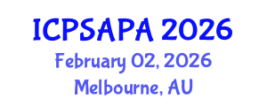 International Conference on Political Sciences and Policy Analysis (ICPSAPA) February 02, 2026 - Melbourne, Australia